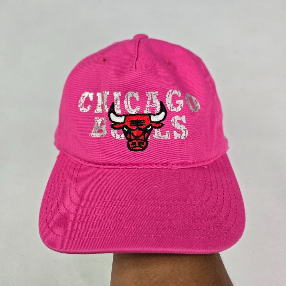 Chicago Bulls Girls Hat 7-16 Pink Baseball Cap Logo Embroidered Adjustable NBA